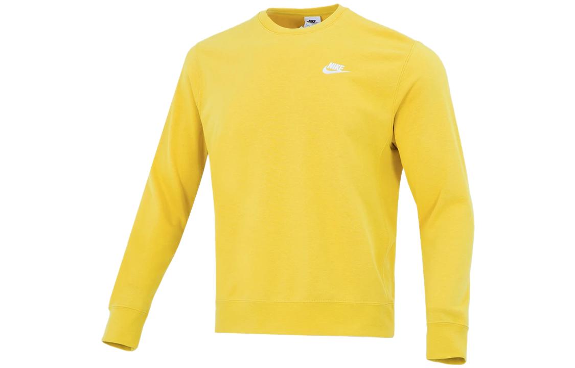 Nike Sportswear Club Yellow Crewneck Pullover Sweatshirt Male BV2667-709