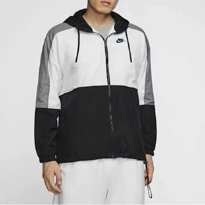 Nike Sportswear Colorblock Hooded Jacket Spring Black CJ4561-010 Shop Nike Sportswear Colorblock Hooded Jacket Spring Black CJ4561-010