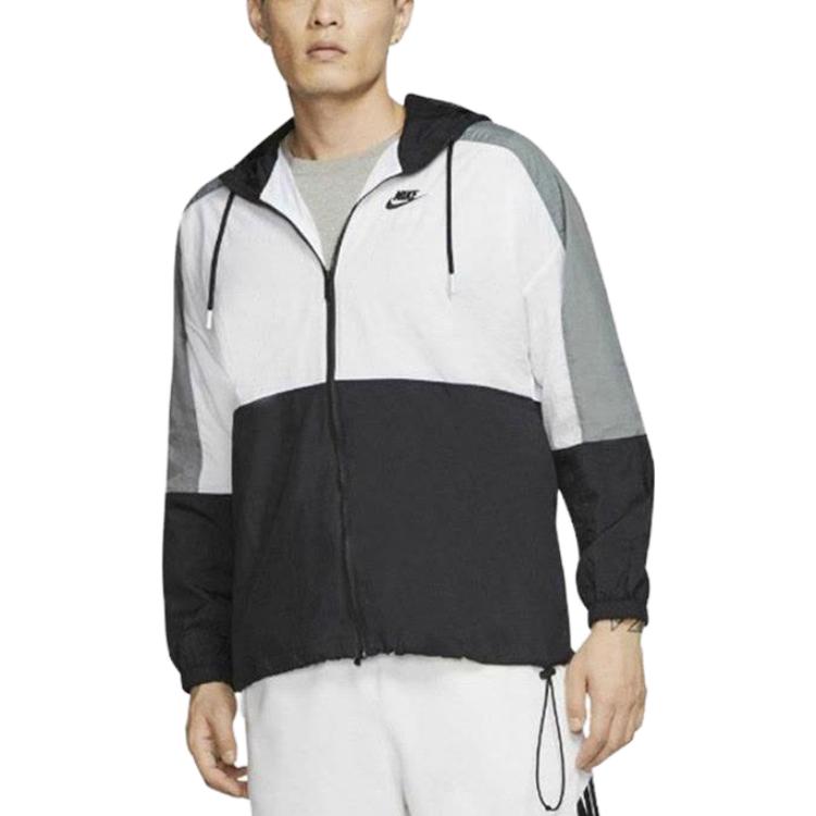 Cheap Nike Sportswear Colorblock Hooded Jacket Spring Black CJ4561-010