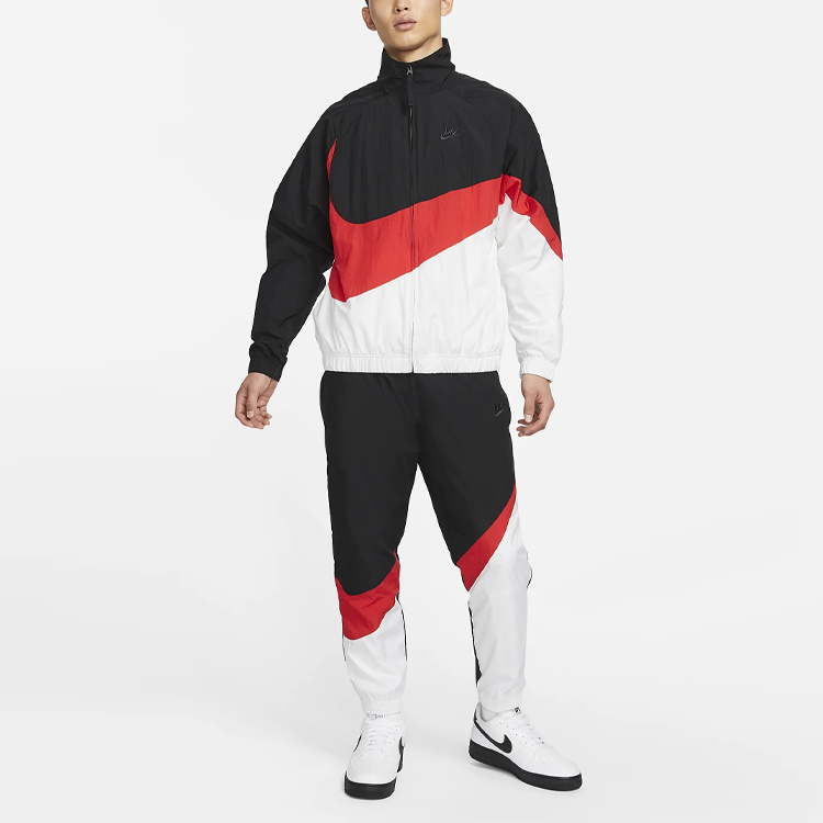 Shop Nike Sportswear Colorblock Logo Woven Jacket Black AR3133-011