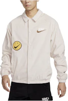 Shop Nike 運動風燈芯絨刺繡標誌棒球外套 淡紅木棕色 FZ5737-104