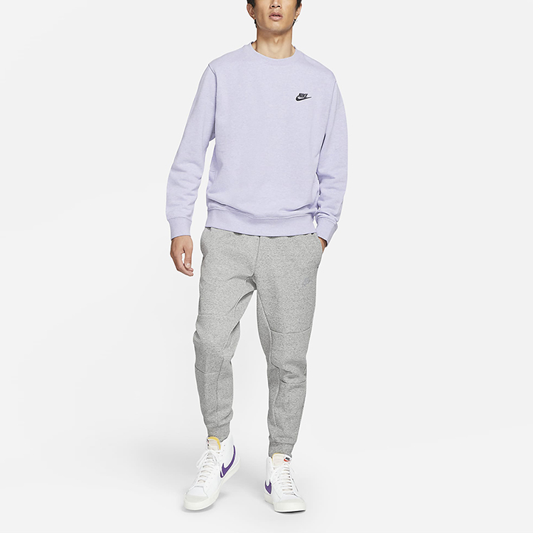 Shop Nike 運動長袖圓領衛衣 粉紫色 男款 DA0684-596