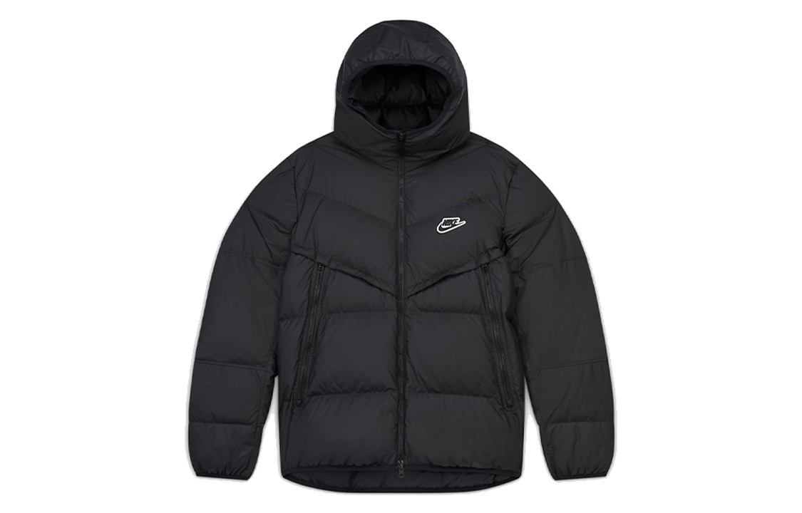 Nike Sportswear Down-Fill Windrunner Winter Black Hooded Puffer Jacket CU4405-010