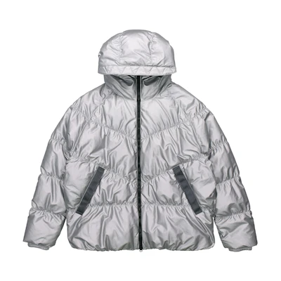 Nike Sportswear Down Fill Winter Silver Hooded Puffer Jacket BV4710-096