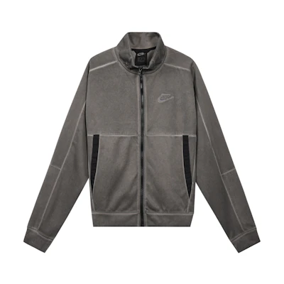 Nike Sportswear Embroidered Logo Knit Track Jacket Grey DA7177-010