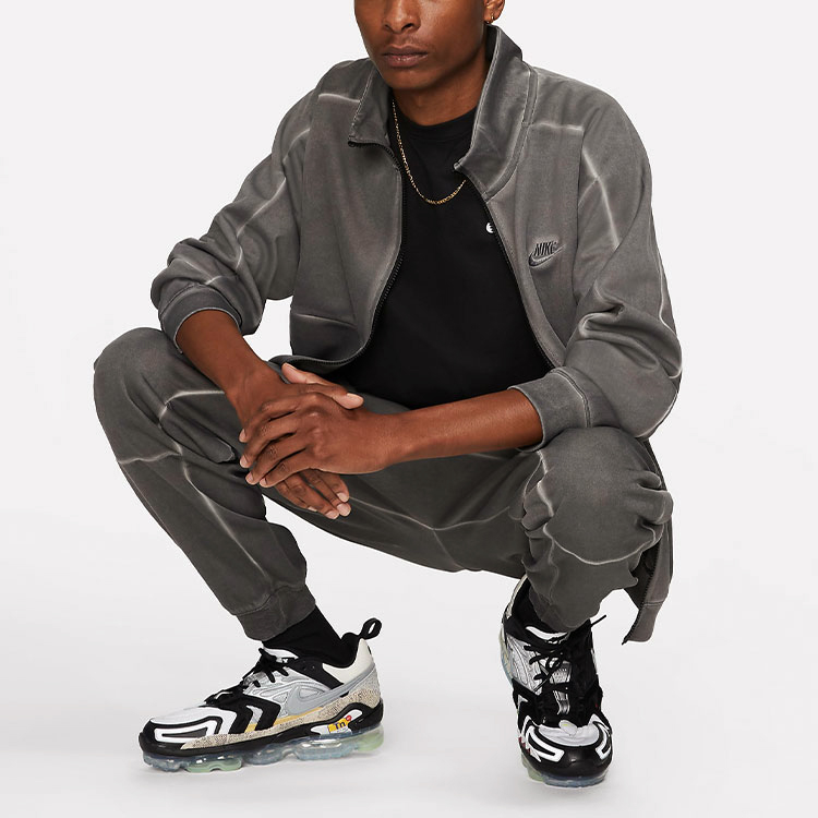 Details for Nike Sportswear Embroidered Logo Knit Track Jacket Grey DA7177-010