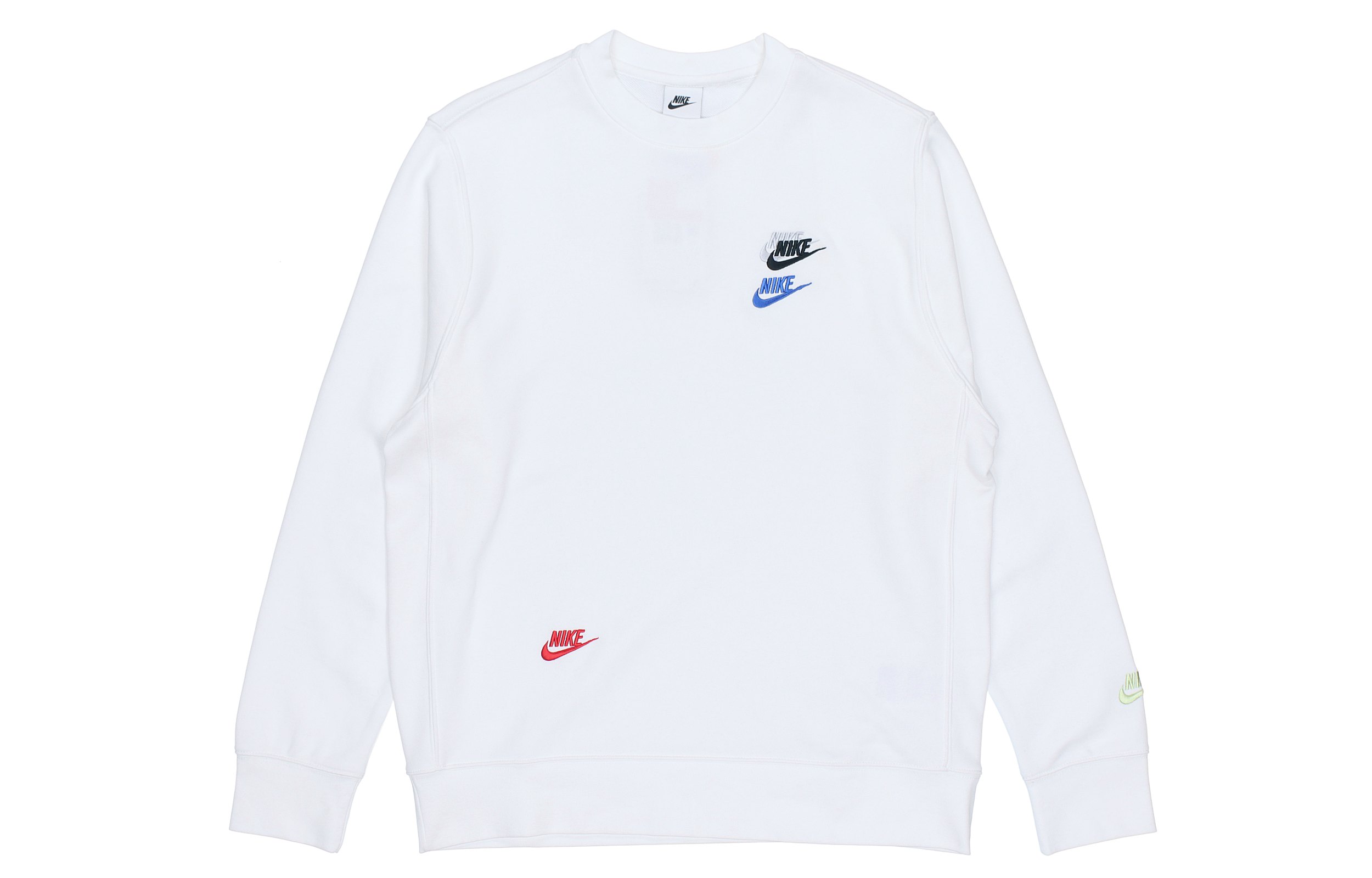 Nike Sportswear Essentials White Crewneck Pullover Sweatshirt with Logo DJ6915-100