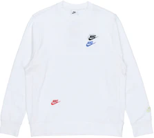 Nike Sportswear Essentials White Crewneck Pullover Sweatshirt with Logo DJ6915-100 Nike Sportswear Essentials White Crewneck Pullover Sweatshirt with Logo DJ6915-100