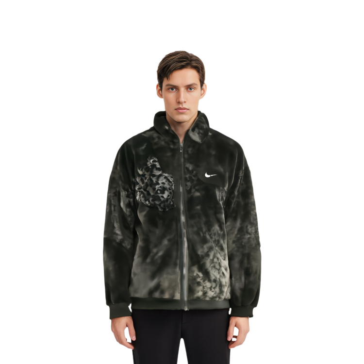 nike sportswear swoosh faux fur jacket
