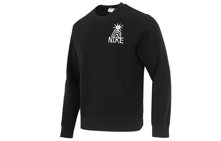 Nike Sportswear Fleece Crewneck Logo Sweatshirt Black DQ4073-010