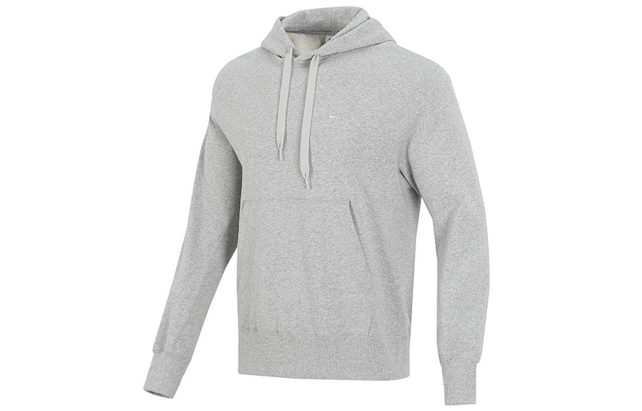 Nike Sportswear French Terry Embroidered Logo Hoodie Light Grey DA0024-050