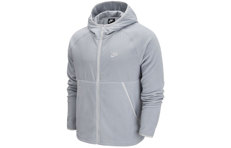 Nike Sportswear Full-Zip Fleece Hoodie Jacket Light Grey DM1220-077