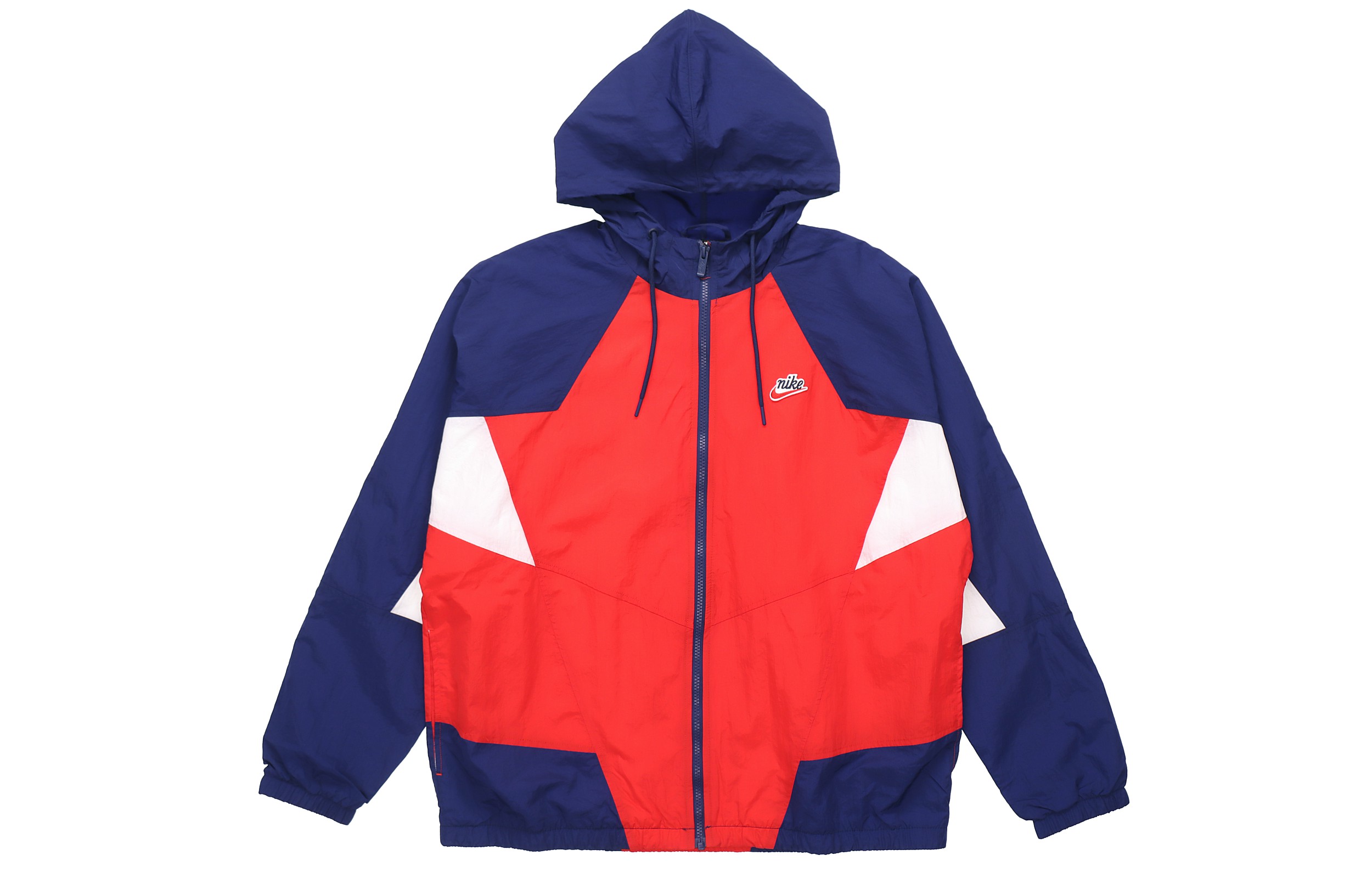 Order Nike Sportswear Heritage Windrunner Jaket Merah Biru Logo Edisi Musim Bunga CJ4359-657