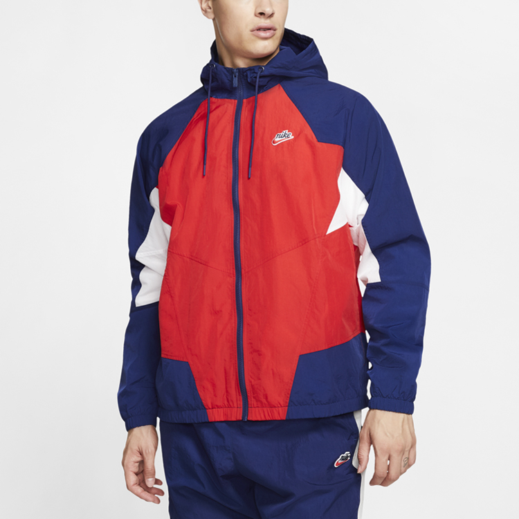 Details for Nike Sportswear Heritage Windrunner Jaket Merah Biru Logo Edisi Musim Bunga CJ4359-657