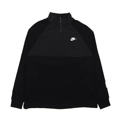 Nike Sportswear Hybrid Fleece 1/2 Zip Pullover Hoodie Black Menswear CJ4419-010