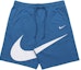 Buy Nike Sportswear Industrial Blue Swoosh Logo Knit Casual Shorts. DJ5373-440