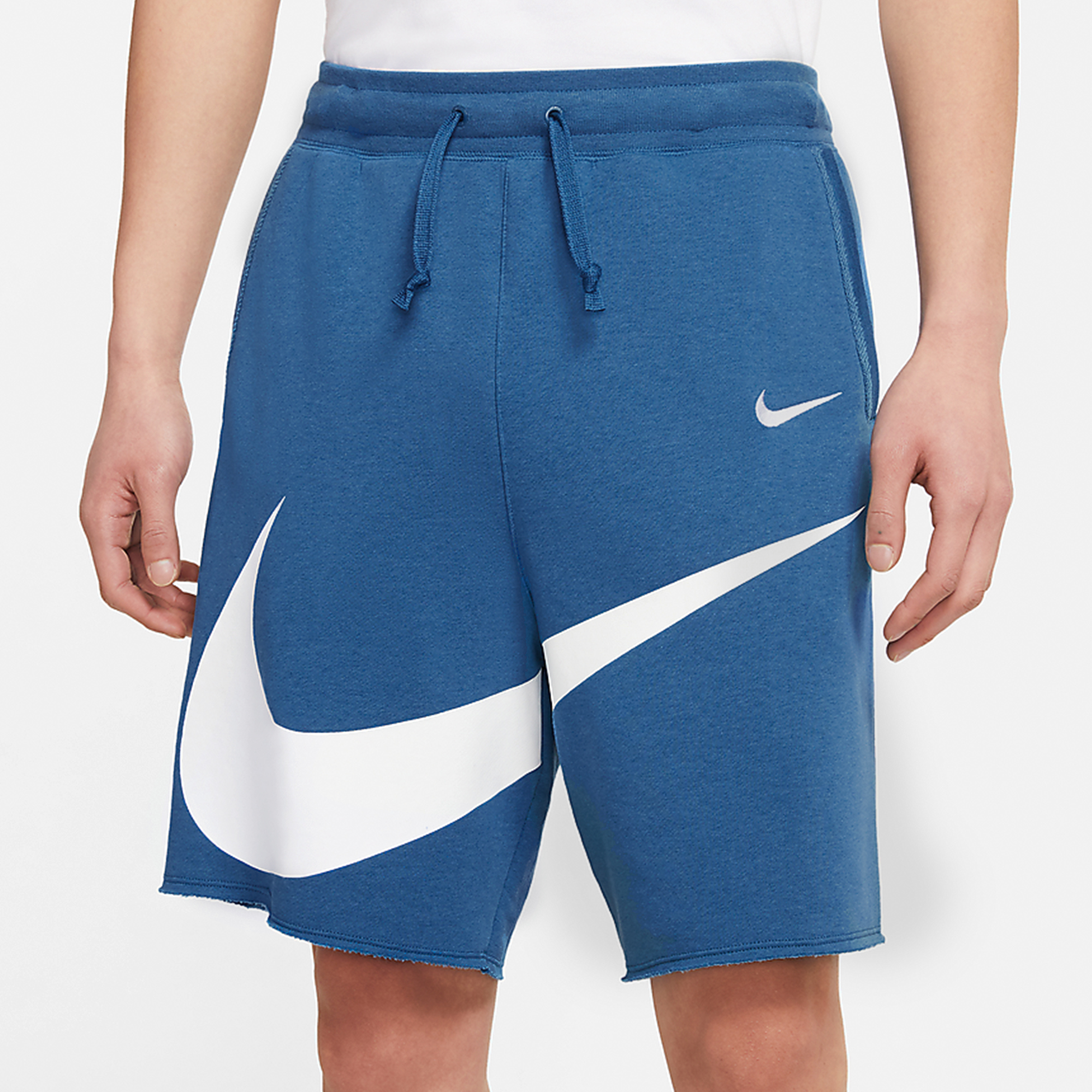Purchase Nike Sportswear Industrial Blue Swoosh Logo Knit Casual Shorts. DJ5373-440