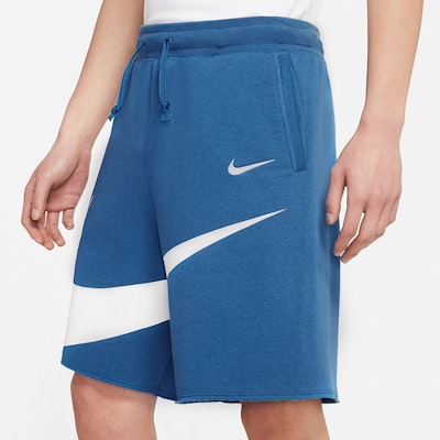 Nike Sportswear Industrial Blue Swoosh Logo Knit Casual Shorts. DJ5373-440 Details for Nike Sportswear Industrial Blue Swoosh Logo Knit Casual Shorts. DJ5373-440