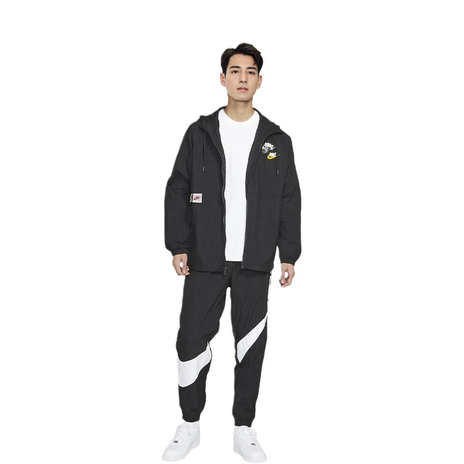 Shop Nike Sportswear Lightweight Multi-Swoosh Woven Jacket Black Spring Casual DV3313-010