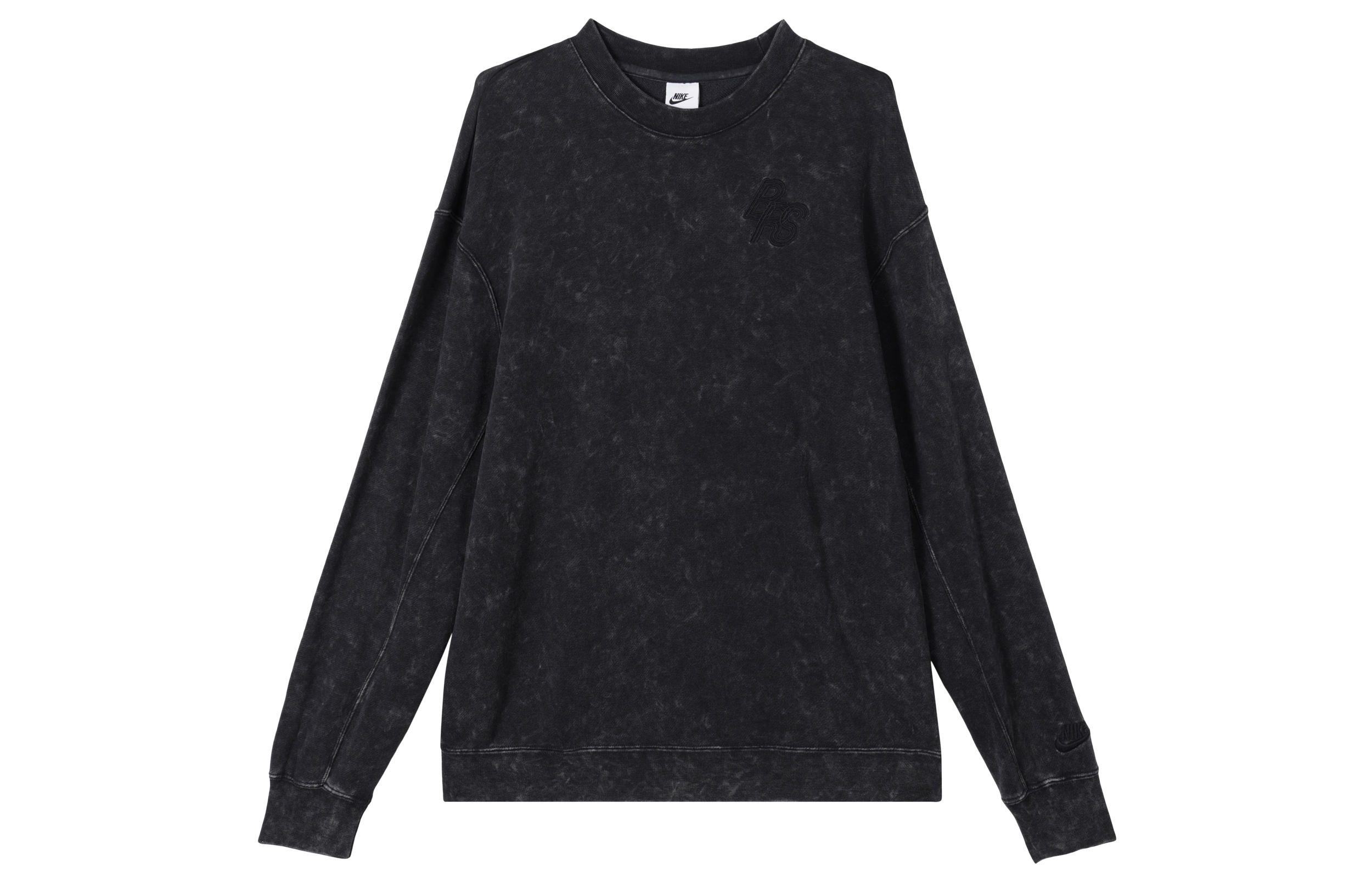 Nike Sportswear Logo Crewneck Pullover Sweatshirt Black Long Sleeve HQ6037-010