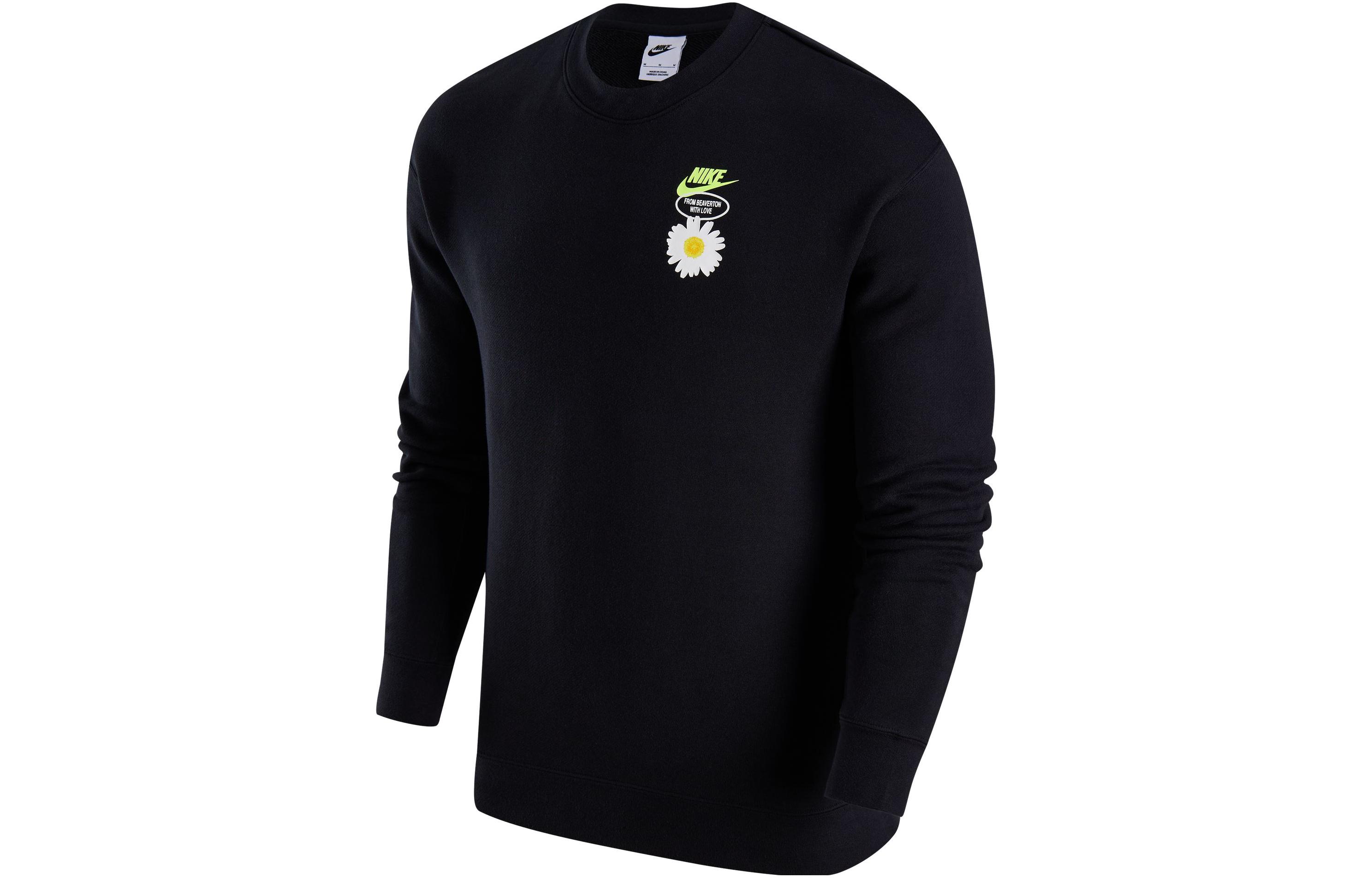 Nike Sportswear Logo Print Crewneck Long Sleeve Sweatshirt Black () HJ0836-010