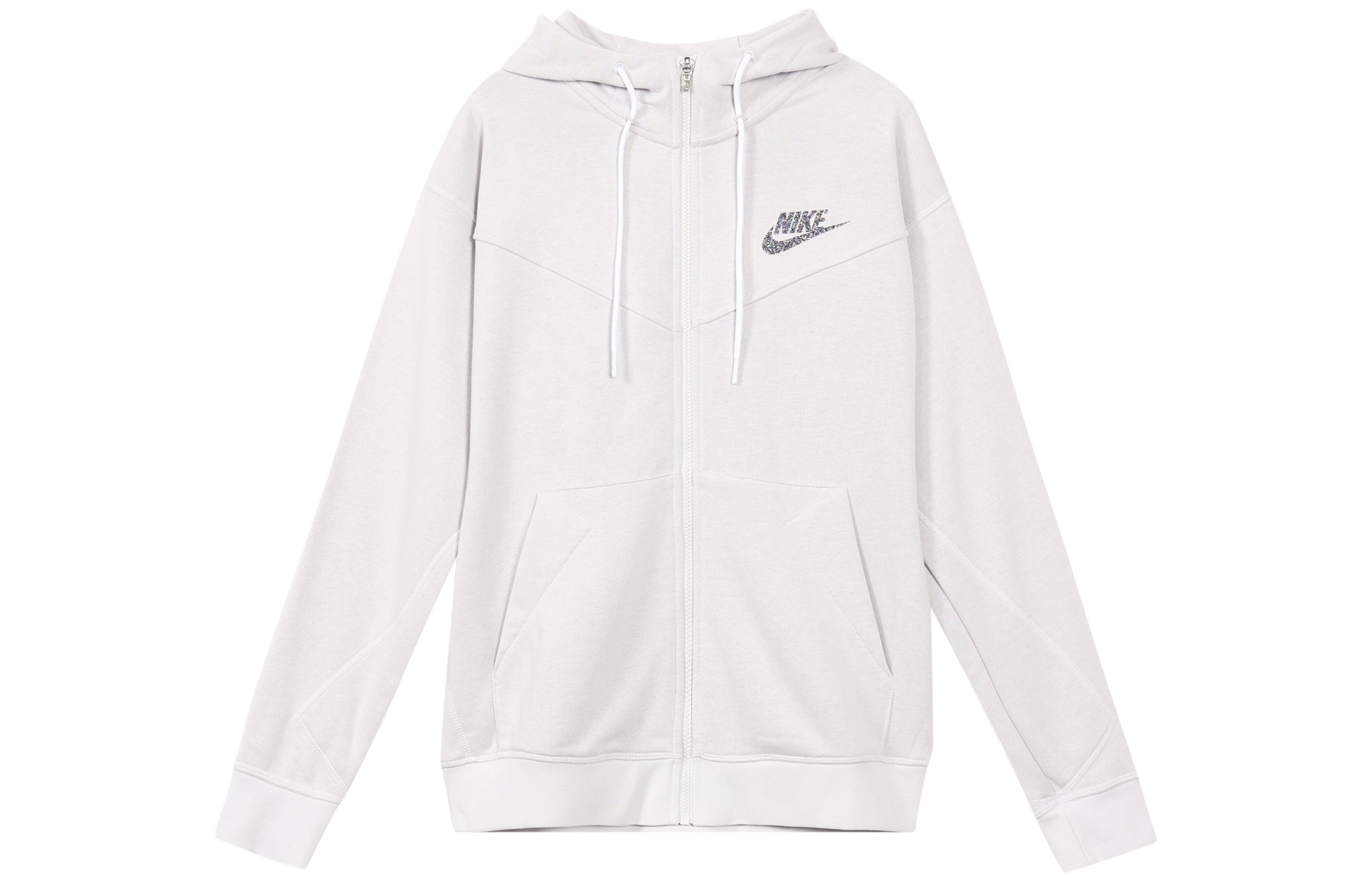 Nike Sportswear Logo Zip-Up Hoodie Jacket Grey/White CW0305-910