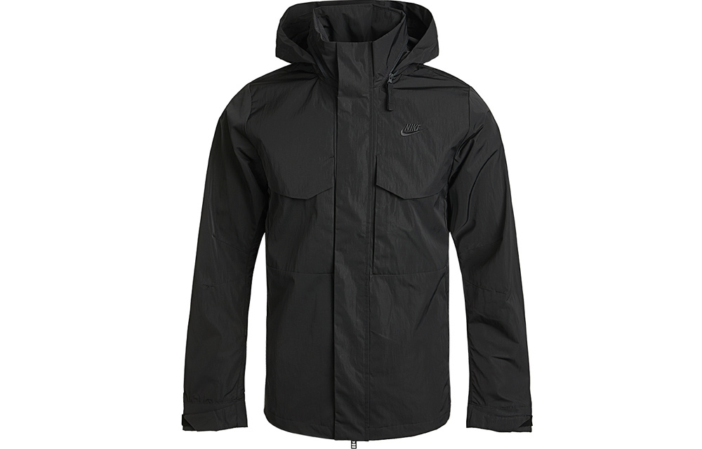Nike Sportswear M65 Black Outdoor Hooded Windbreaker Utility Jacket CZ9880-010