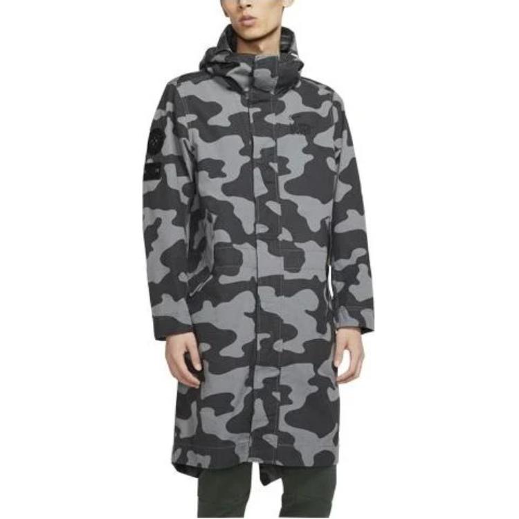 Nike Sportswear Mid-Length Camo Windbreaker Jacket - Dark Gray CK2537-084