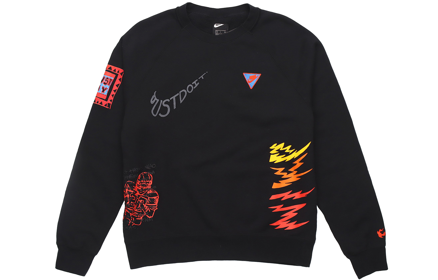 Nike Sportswear NSW 3M Reflective Graffiti Print Crewneck Sweatshirt Black Men CJ5056-010