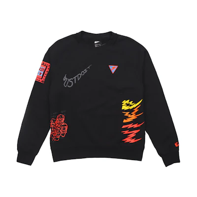 Nike Sportswear NSW 3M Reflective Graffiti Print Crewneck Sweatshirt Black Men CJ5056-010