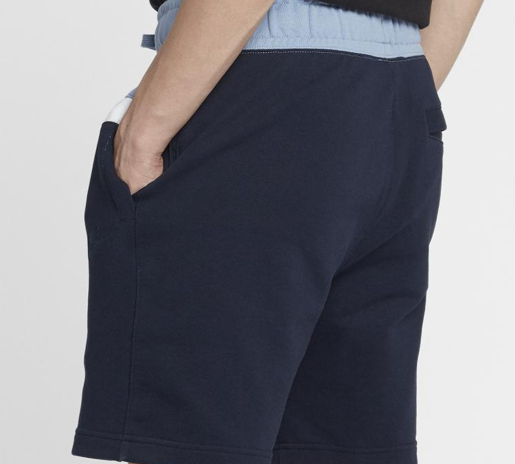 Shop Nike Sportswear Obsidian French Terry Colorblock Shorts AR3162-438