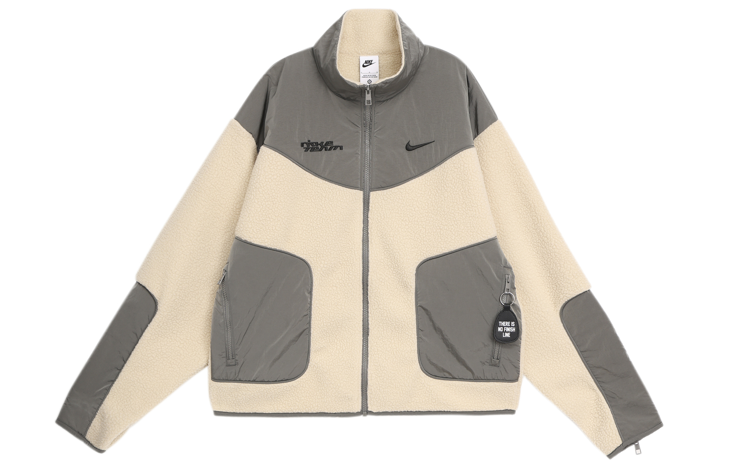 Nike Sportswear Panelled High-Collar Zip-Up Jacket Mens Relaxed Fit - Teal Gray FB7600-029
