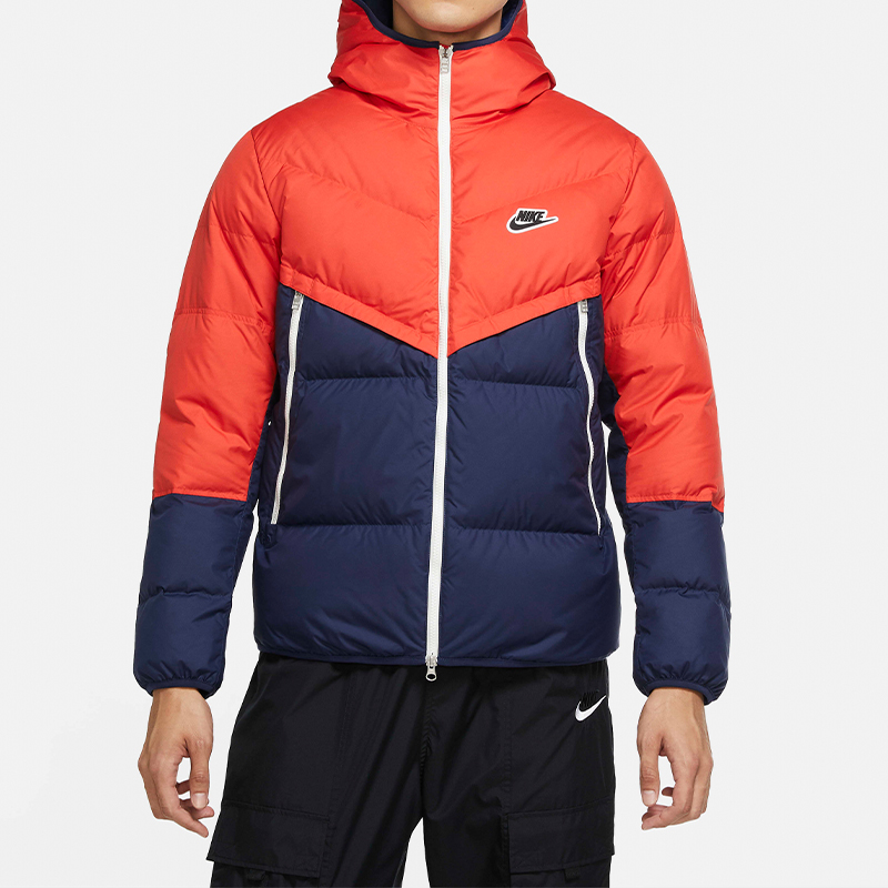 Shop Nike Sportswear Jaket Puffer Windrunner Winter Merah/Biru Down-Fill CU4405-673