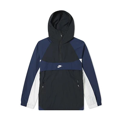 Nike Sportswear Retro Colorblock Half-Zip Hooded Windbreaker Jacket Blue/Black BV5386-010