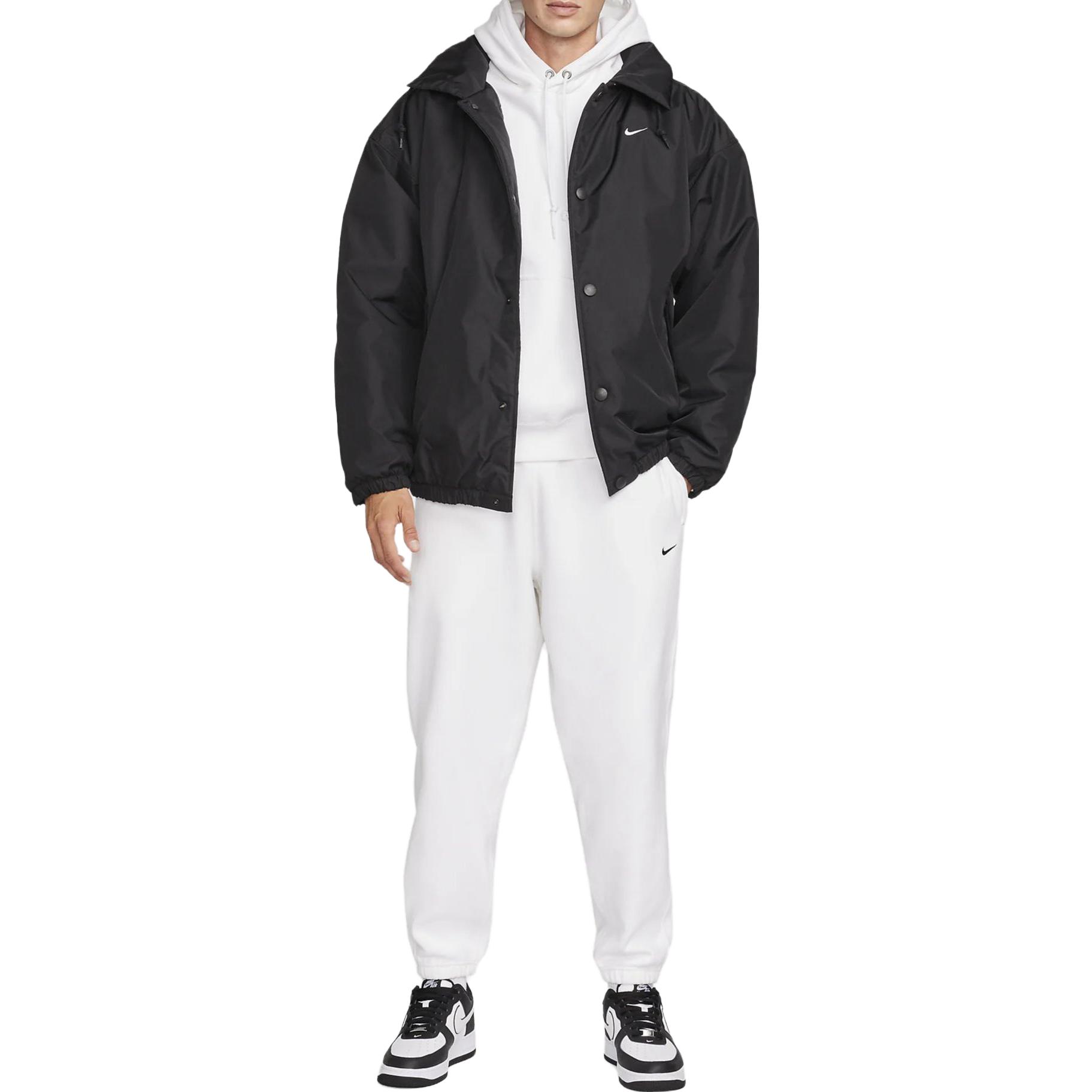 Shop 나이키 스포츠웨어 솔로 스우시 블랙 캐주얼 재킷 플레인 라펠 디자인 FB7852-010