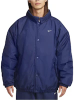Nike Sportswear Solo Swoosh Navy Blue Casual Button-Up Jacket FB7852-410 Nike Sportswear Solo Swoosh Navy Blue Casual Button-Up Jacket FB7852-410