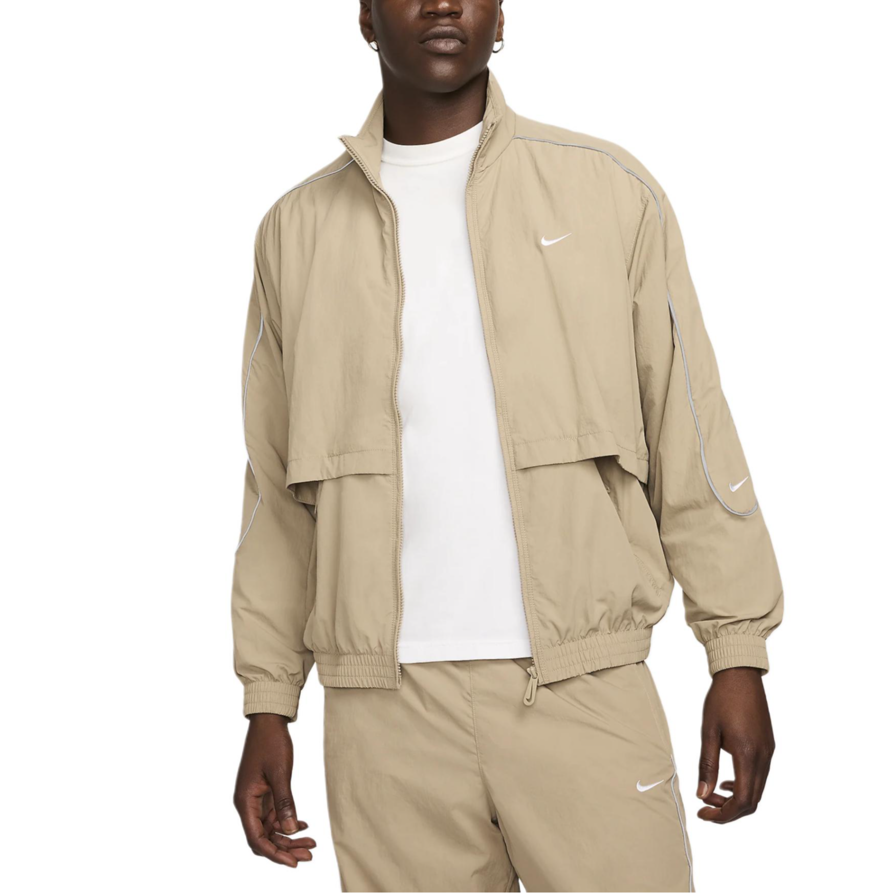 Order Nike Sportswear Solo Swoosh Woven Jacket Khaki Comfortable Fit FB8622-247
