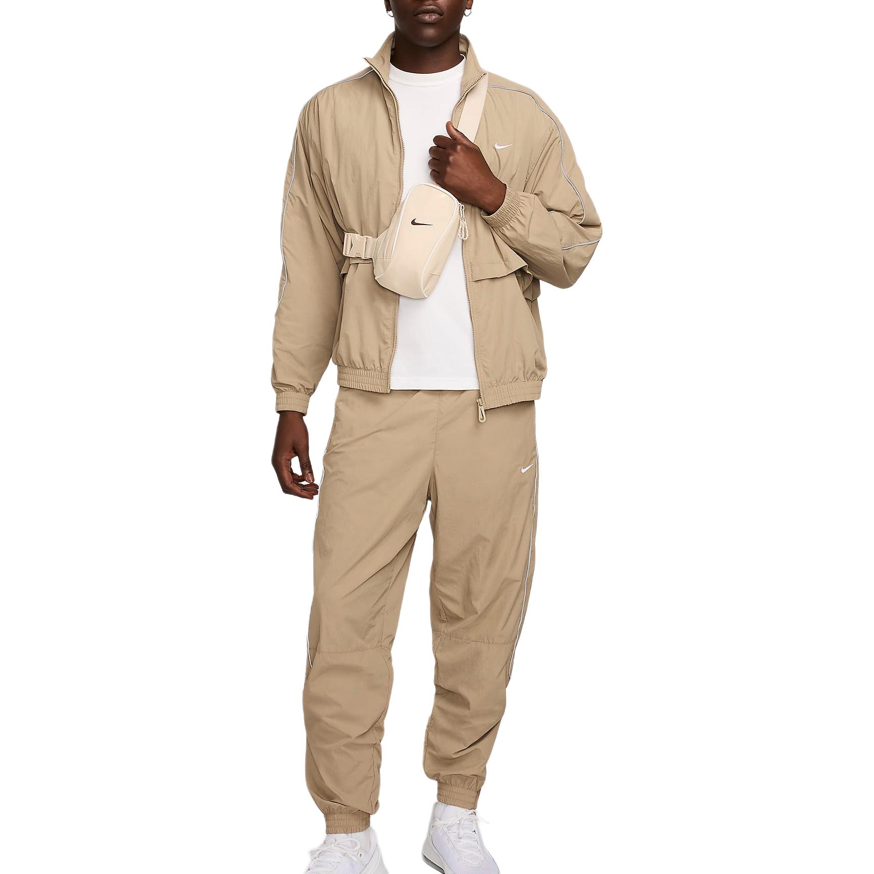 Sizing Nike Sportswear Solo Swoosh Woven Jacket Khaki Comfortable Fit FB8622-247