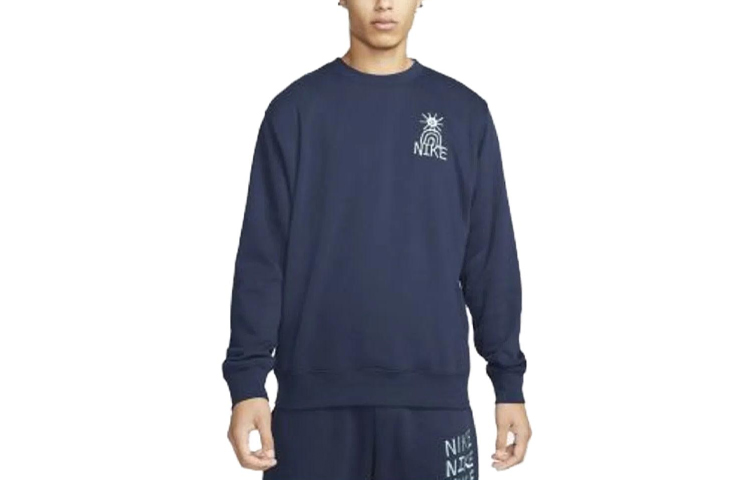 Nike Sportswear Sweatshirt Deep Blue with Letter Logo Print DQ4072-410