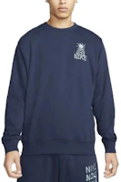 Nike Sportswear Sweatshirt Deep Blue with Letter Logo Print DQ4072-410 Nike Sportswear Sweatshirt Deep Blue with Letter Logo Print DQ4072-410