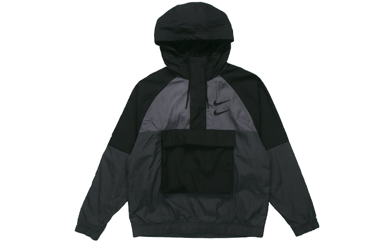 Nike Sportswear Swoosh Black Woven Long-Sleeve Jacket CU3886-070