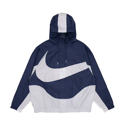 Nike Sportswear Swoosh Colorblock Logo Hooded Woven Jacket Navy Blue Spring DD5968-437