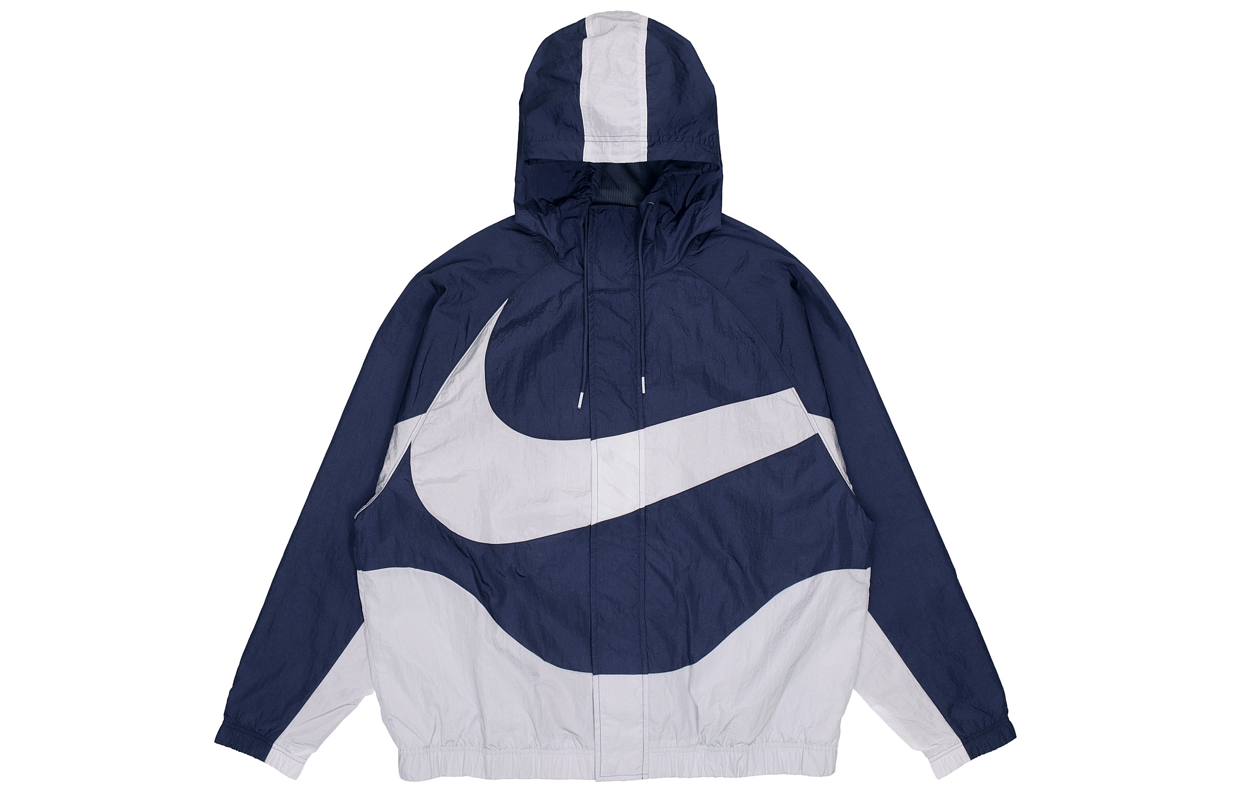 Order Nike Sportswear Swoosh Colorblock Logo Hooded Woven Jacket Navy Blue Spring DD5968-437
