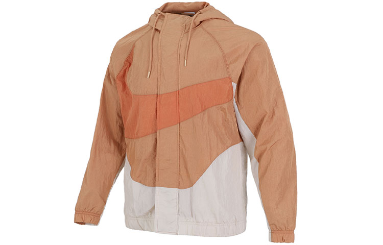 Nike Sportswear Swoosh Colorblock Logo Hooded Woven Jacket Orange Men DD5968-212 圖 2