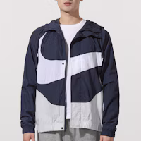 Shop Nike Sportswear Swoosh Logo Jaket Berhud Biru Tua Musim Bunga DD5968-437