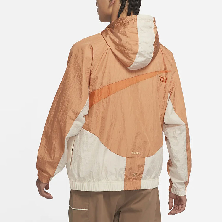 Nike Sportswear Swoosh Colorblock Logo Hooded Woven Jacket Orange Men DD5968-212 圖 4