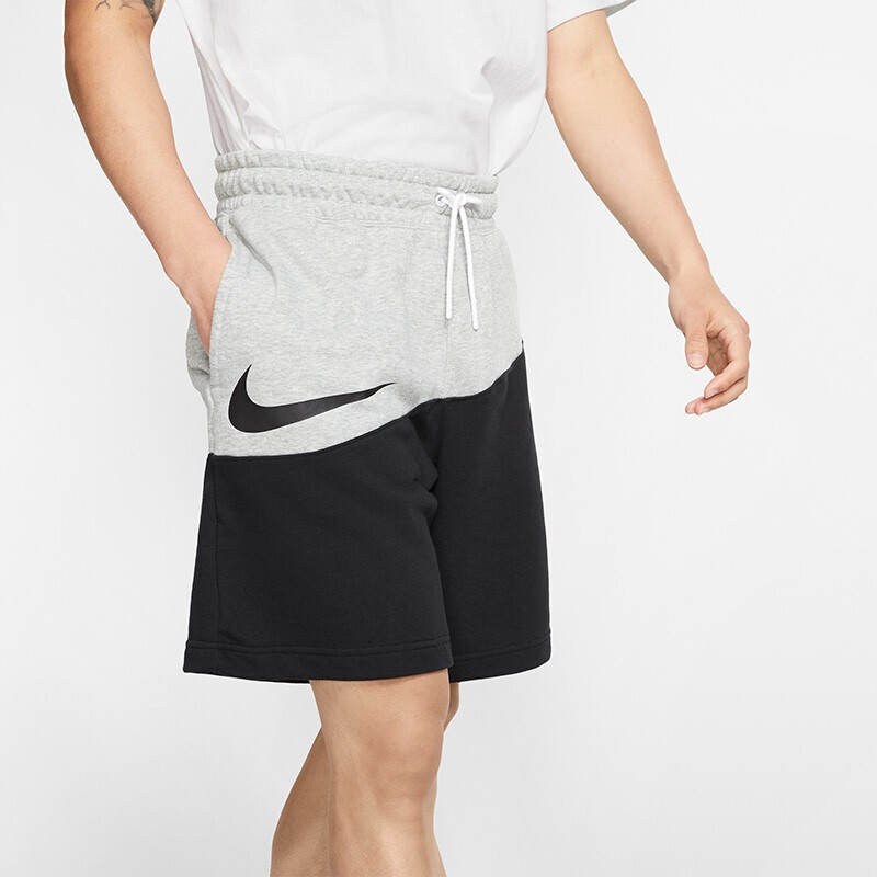 Shop Nike Sportswear Swoosh Colorblock Shorts Hitam/Abu-Abu BV5310-064
