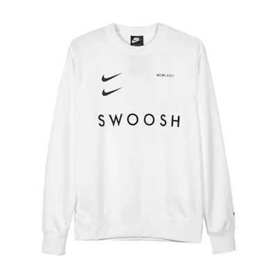 Nike Sportswear Swoosh Double Logo Crewneck Sweatshirt White CJ4841-100