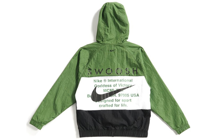 Lookbook Jaket Nike Sportswear Swoosh Double Windbreaker Pria Warna Hijau Spring. CJ4889-010