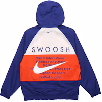 Lookbook Nike Sportswear Swoosh Double Swoosh Windbreaker Jacket Biru Gaya Musim Bunga CJ4889-455